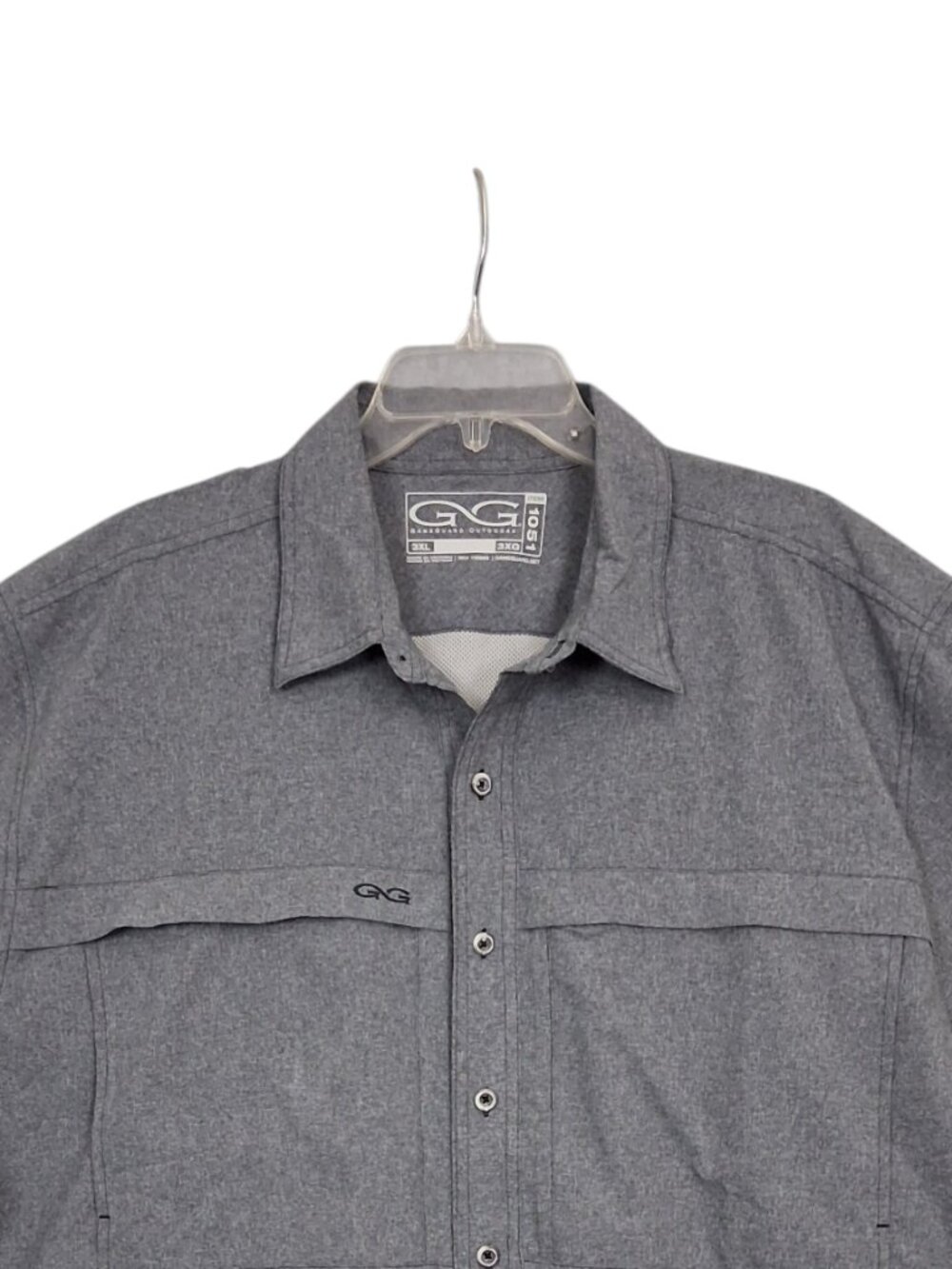 Game Guard | Gray Short Sleeve Vented Back Button Front Shirt  | Sz 3XL